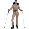 GSOU SNOW Ski Suit Women Snowsuit Slim One Piece Jumpsuit Snow Jackets Waterproof Winter Windproof Outdoor Sports Warm(Khaki)