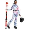 GSOU SNOW Ski Suit Women Snowsuit Slim One Piece Jumpsuit Snow Jackets Waterproof Winter Windproof Outdoor Sports Warm(Multicolor)