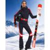 GSOU SNOW Ski Suit Women Snowsuit Slim One Piece Jumpsuit Snow Jackets Waterproof Winter Windproof Outdoor Sports Warm(Navy Blue 1)