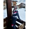 GSOU SNOW Ski Suit Women Snowsuit Slim One Piece Jumpsuit Snow Jackets Waterproof Winter Windproof Outdoor Sports Warm(Navy Blue)