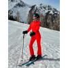 GSOU SNOW Ski Suit Women Snowsuit Slim One Piece Jumpsuit Snow Jackets Waterproof Winter Windproof Outdoor Sports Warm(Orange)