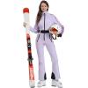 GSOU SNOW Ski Suit Women Snowsuit Slim One Piece Jumpsuit Snow Jackets Waterproof Winter Windproof Outdoor Sports Warm(Purple 1)