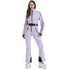 GSOU SNOW Ski Suit Women Snowsuit Slim One Piece Jumpsuit Snow Jackets Waterproof Winter Windproof Outdoor Sports Warm(Purple 1)