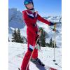 GSOU SNOW Ski Suit Women Snowsuit Slim One Piece Jumpsuit Snow Jackets Waterproof Winter Windproof Outdoor Sports Warm(Red 1)