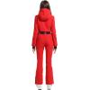 GSOU SNOW Ski Suit Women Snowsuit Slim One Piece Jumpsuit Snow Jackets Waterproof Winter Windproof Outdoor Sports Warm(Red 1)