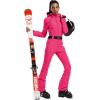 GSOU SNOW Ski Suit Women Snowsuit Slim One Piece Jumpsuit Snow Jackets Waterproof Winter Windproof Outdoor Sports Warm(Ros)