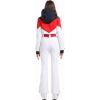 GSOU SNOW Ski Suit Women Snowsuit Slim One Piece Jumpsuit Snow Jackets Waterproof Winter Windproof Outdoor Sports Warm(White)