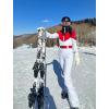 GSOU SNOW Ski Suit Women Snowsuit Slim One Piece Jumpsuit Snow Jackets Waterproof Winter Windproof Outdoor Sports Warm(White)