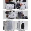 GSOU SNOW Ski Suit Womens One Piece Snowsuit Snowboard Jacket Slim Snow Jumpsuit Faux Fur Ski Outfit Waterproof Windproof(Grey)