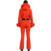 GSOU SNOW Ski Suit Womens One Piece Snowsuit Snowboard Jacket Slim Snow Jumpsuit Faux Fur Ski Outfit Waterproof Windproof(Orange)