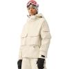 GSOU SNOW Snowboard Jacket Men Ski Jackets Women Snow Jacket Snowboarding Coat Mountain Hooded Waterproof Windproof(Beige)