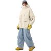 GSOU SNOW Snowboard Jacket Men Ski Jackets Women Snow Jacket Snowboarding Coat Mountain Hooded Waterproof Windproof(Beige-03)