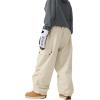 GSOU SNOW Women Men Baggy Ski Pants Loose Snowboard Pants Insulated Snow Pant Waterproof Windproof Outdoor Sport(Beige)