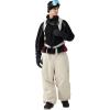 GSOU SNOW Women Men Baggy Ski Pants Loose Snowboard Pants Insulated Snow Pant Waterproof Windproof Outdoor Sport(Beige)