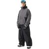 GSOU SNOW Women Men Baggy Ski Pants Loose Snowboard Pants Insulated Snow Pant Waterproof Windproof Outdoor Sport(Black)
