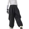GSOU SNOW Women Men Baggy Ski Pants Loose Snowboard Pants Insulated Snow Pant Waterproof Windproof Outdoor Sport(Black)