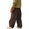 GSOU SNOW Women Men Baggy Ski Pants Loose Snowboard Pants Insulated Snow Pant Waterproof Windproof Outdoor Sport(Dark Coffee)