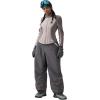 GSOU SNOW Women Men Baggy Ski Pants Loose Snowboard Pants Insulated Snow Pant Waterproof Windproof Outdoor Sport(Grey)