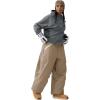 GSOU SNOW Women Men Baggy Ski Pants Loose Snowboard Pants Insulated Snow Pant Waterproof Windproof Outdoor Sport(Khaki)