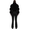 GSOU SNOW Women Ski Jacket Faux Fur Snowboard Coat Snow Cropped Jacket Winter Outdoor Warm(Black)