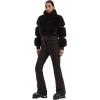 GSOU SNOW Women Ski Jacket Faux Fur Snowboard Coat Snow Cropped Jacket Winter Outdoor Warm(Coffee)