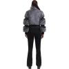 GSOU SNOW Women Ski Jacket Faux Fur Snowboard Coat Snow Cropped Jacket Winter Outdoor Warm(Grey)