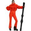 GSOU SNOW Women Ski Jacket Faux Fur Snowboard Coat Snow Cropped Jacket Winter Outdoor Warm(Orange)