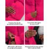 GSOU SNOW Women Ski Jacket Faux Fur Snowboard Coat Snow Cropped Jacket Winter Outdoor Warm(Rose)