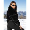 GSOU SNOW Women Ski Suit One Piece Snowsuit Snowboard Faux Fur Collar Slim Jumpsuit Jacket Insulated Windproof Outdoor Winter(Brown Color)