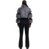 GSOU SNOW Women Ski Suit One Piece Snowsuit Snowboard Faux Fur Collar Slim Jumpsuit Jacket Insulated Windproof Outdoor Winter(Grey Color)