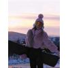 GSOU SNOW Women Ski Suit One Piece Snowsuit Snowboard Faux Fur Collar Slim Jumpsuit Jacket Insulated Windproof Outdoor Winter(Pink Color)