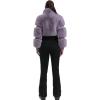 GSOU SNOW Women Ski Suit One Piece Snowsuit Snowboard Faux Fur Collar Slim Jumpsuit Jacket Insulated Windproof Outdoor Winter(Purple Color)