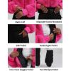 GSOU SNOW Women Ski Suit One Piece Snowsuit Snowboard Faux Fur Collar Slim Jumpsuit Jacket Insulated Windproof Outdoor Winter(Rose Color)