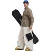 GSOU SNOW Womens Mens Baggy Snow Pants Cargo Snowboard Pants Ski Super Loose Sport Outdoor Insulation Waterproof(Beige Black)