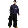 GSOU SNOW Womens Mens Baggy Snow Pants Cargo Snowboard Pants Ski Super Loose Sport Outdoor Insulation Waterproof(Black 1)