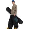 GSOU SNOW Womens Mens Baggy Snow Pants Cargo Snowboard Pants Ski Super Loose Sport Outdoor Insulation Waterproof(Black Green)