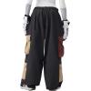 GSOU SNOW Womens Mens Baggy Snow Pants Cargo Snowboard Pants Ski Super Loose Sport Outdoor Insulation Waterproof(Black2)