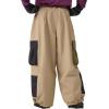 GSOU SNOW Womens Mens Baggy Snow Pants Cargo Snowboard Pants Ski Super Loose Sport Outdoor Insulation Waterproof(Khaki2)