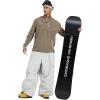 GSOU SNOW Womens Mens Baggy Snow Pants Cargo Snowboard Pants Ski Super Loose Sport Outdoor Insulation Waterproof(White)