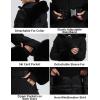 GSOU SNOW Women’s Ski Jacket Snowboard Warm Winter Short Slim Snow Coat Jacket Mountain Windproof Waterproof Insulated Hooded(Black 1)