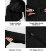 GSOU SNOW Women’s Ski Jacket Snowboard Warm Winter Short Slim Snow Coat Jacket Mountain Windproof Waterproof Insulated Hooded(Black)