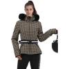 GSOU SNOW Women’s Ski Jacket Snowboard Warm Winter Short Slim Snow Coat Jacket Mountain Windproof Waterproof Insulated Hooded(Brown)