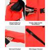 GSOU SNOW Women’s Ski Jacket Snowboard Warm Winter Short Slim Snow Coat Jacket Mountain Windproof Waterproof Insulated Hooded(Orange)