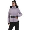 GSOU SNOW Women’s Ski Jacket Snowboard Warm Winter Short Slim Snow Coat Jacket Mountain Windproof Waterproof Insulated Hooded(Purple)