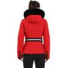 GSOU SNOW Women’s Ski Jacket Snowboard Warm Winter Short Slim Snow Coat Jacket Mountain Windproof Waterproof Insulated Hooded(Red)