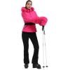 GSOU SNOW Women’s Ski Jacket Snowboard Warm Winter Short Slim Snow Coat Jacket Mountain Windproof Waterproof Insulated Hooded(Rose)