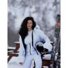 GSOU SNOW Women’s Ski Jacket Snowboard Warm Winter Short Slim Snow Coat Jacket Mountain Windproof Waterproof Insulated Hooded(White 1)