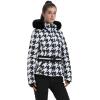 GSOU SNOW Women’s Ski Jacket Snowboard Warm Winter Short Slim Snow Coat Jacket Mountain Windproof Waterproof Insulated Hooded(White)
