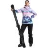 GSOU SNOW Women’s Ski Jacket and Pants Waterproof Windproof Snowsuit Snowboarding Coat Insulated Warm Winter(Black Mountain)