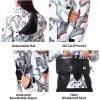 GSOU SNOW Women’s Ski Jacket and Pants Waterproof Windproof Snowsuit Snowboarding Coat Insulated Warm Winter(Black White Flower)